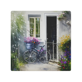 Impresión En Metal La bicicleta de jardín