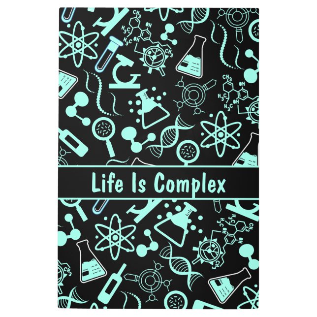 Impresión En Metal la bioquímica azul acuática moderna es compleja (Anverso)