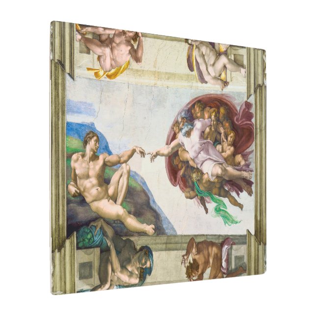 Impresión En Metal La creación de Adán | Miguel Ángel | (Angulado)