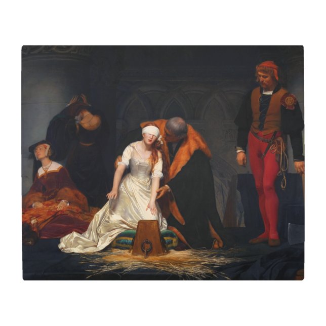 Impresión En Metal La ejecución de Lady Jane Gray por Paul Delaroche (Anverso)