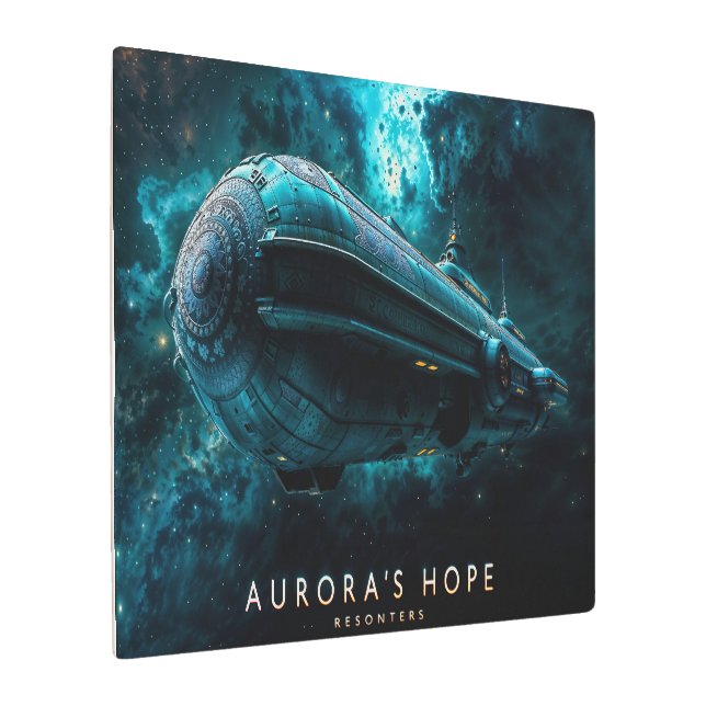 Impresión En Metal La esperanza de Aurora, el viaje cósmico de Xzendo (Angulado)