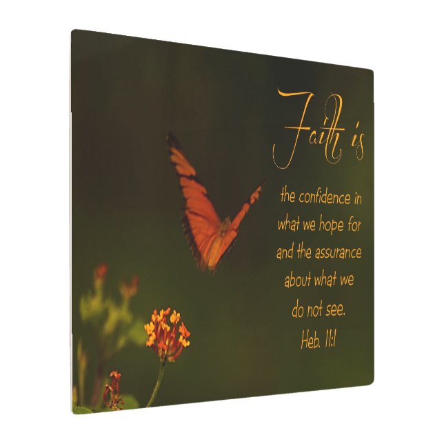 Impresión En Metal La fe es... la escritura Inspiradora (Angulado)