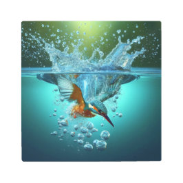 Impresión En Metal La inmersión dinámica del Kingfisher: Vivid Aquati