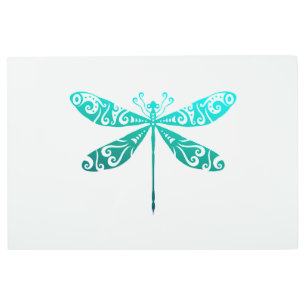 Impresión En Metal La libélula maorí, un tatuaje tribal polinesio, un