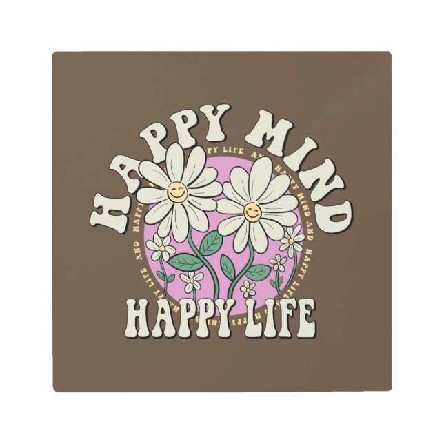 Impresión En Metal La mente feliz del retro (Anverso)