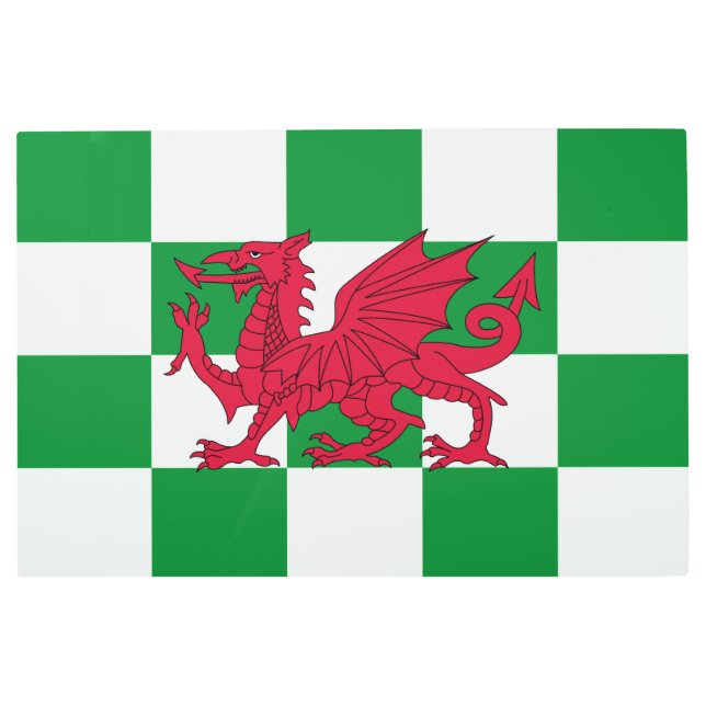 Impresión En Metal La mística bandera del Dragón Celta Rojo de Gales (Anverso)