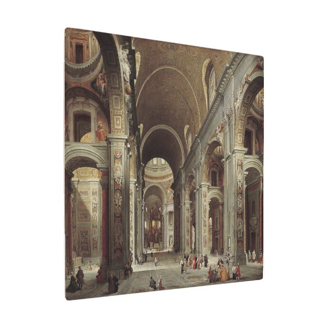 Impresión En Metal La Nave de la Basílica de San Pedro en el Vaticano (Angulado)