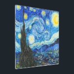 Impresión En Metal La noche estrellada | Van Gogh |<br><div class="desc">El Starry Night es un cuadro de aceite sobre lienzo del pintor holandés post-impresionista Vincent van Gogh. Pintado en junio de 1889, se aprecia la vista desde la ventana de su asilo en Saint-Rémy-de-Provence, frente al este, justo antes de la salida del sol, con la adición de un pueblo imaginario....</div>