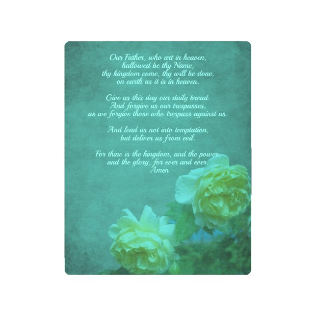 Impresión En Metal La oración del Señor nuestro padre (Anverso)