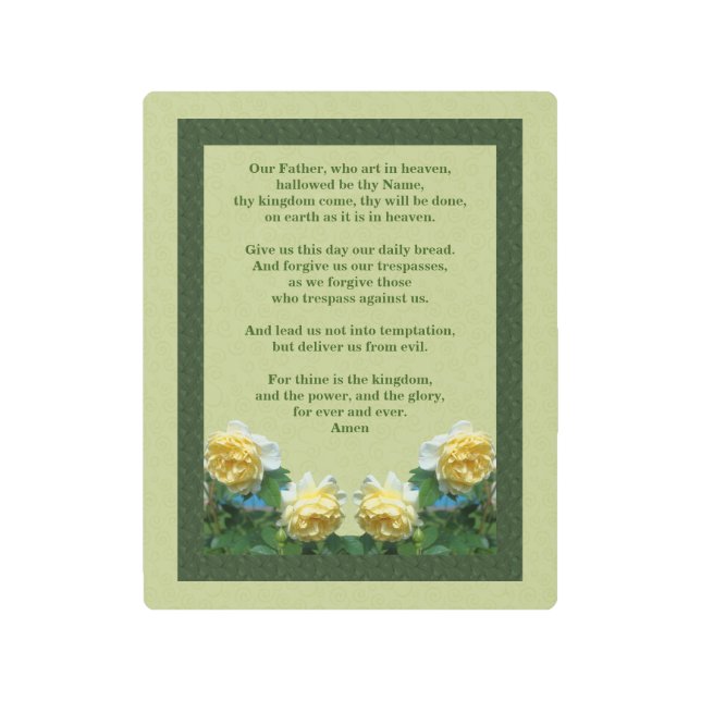 Impresión En Metal La oración del Señor Rosa de nuestro padre (Anverso)