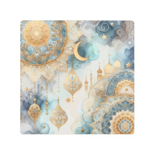 Impresión En Metal La Serenidad de la Mezquita Luz Luna para el Ramad