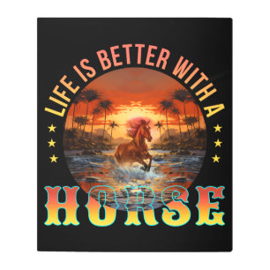 IMPRESIÓN EN METAL LA VIDA ES MEJOR CON UN CABALLO