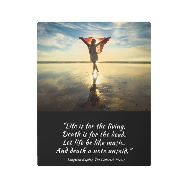 Impresión En Metal La vida para los vivos Langston Hughes (Anverso)