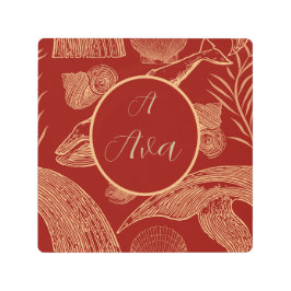 Impresión En Metal La vieja ballena roja