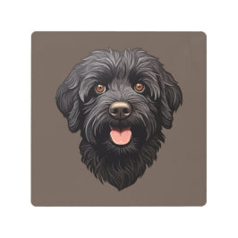 Impresión En Metal Labradoodle Perro Negro