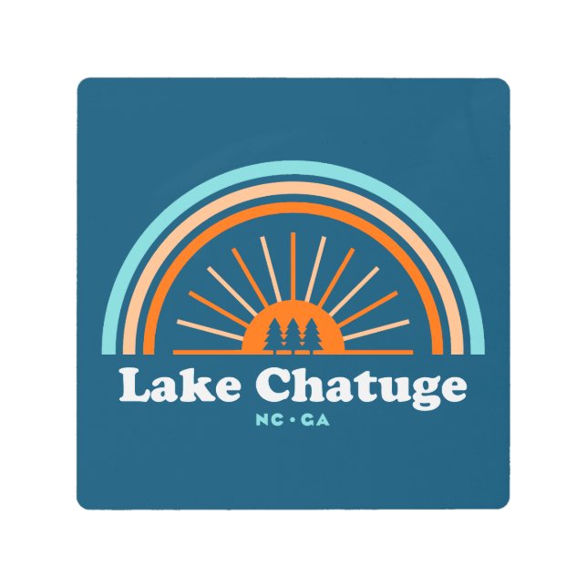 Impresión En Metal Lago Chatuge Carolina del Norte Georgia Arcoiris (Anverso)