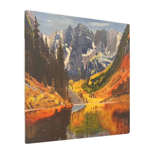Impresión En Metal Lago Mountain, Por Gary Poling (Angulado)