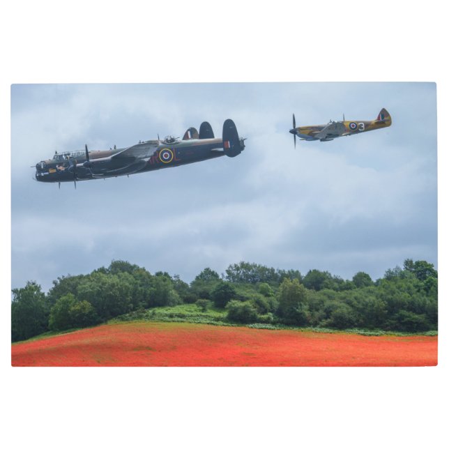 Impresión En Metal Lancaster Bomber And Hawker Hurricane (Anverso)
