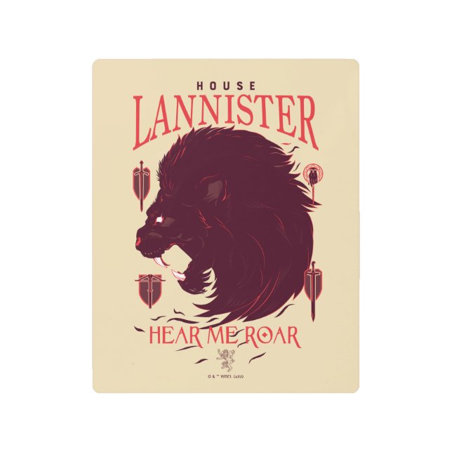 Impresión En Metal Lannister de la Casa - Escúchame Roar (Anverso)