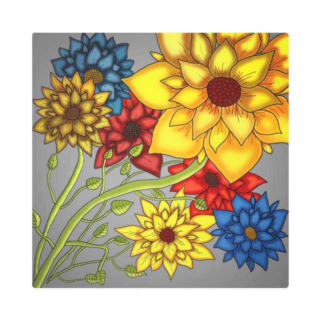 Impresión En Metal Las flores de Linda (Anverso)