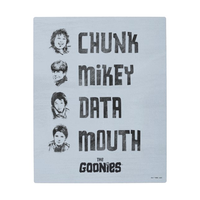Impresión En Metal Las tonterías | Chunk, Mikey, Data, Mouth (Anverso)
