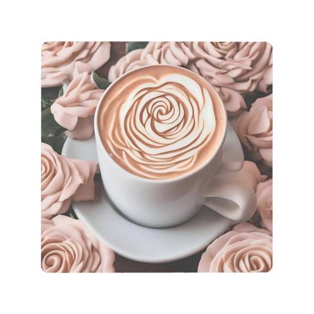 Impresión En Metal Latte Rosa Art (Anverso)