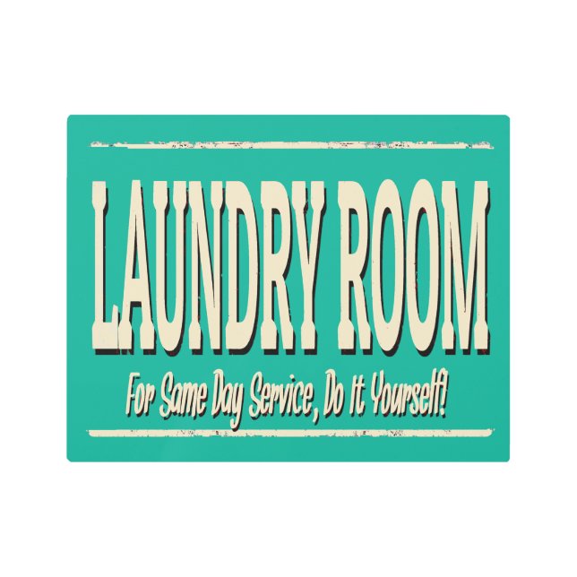 Impresión En Metal Lavandería Rótulo Metalizado (Anverso)