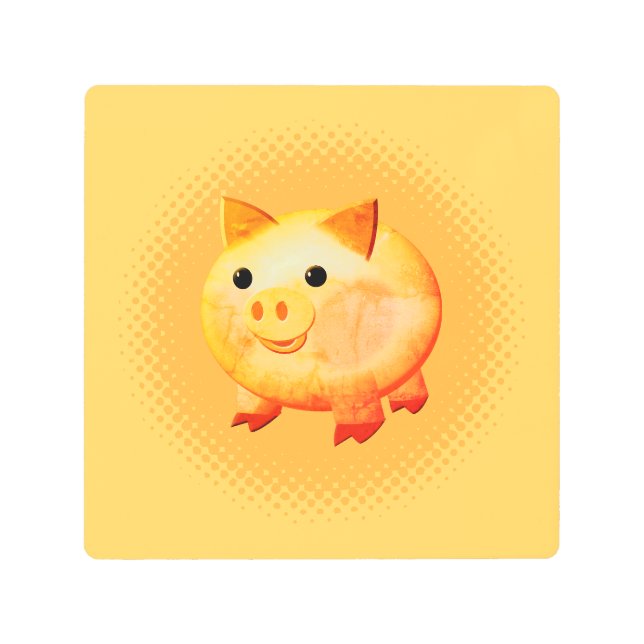 Impresión En Metal Lechón de Personalizado corto (Anverso)