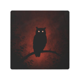 Impresión En Metal Lechuza misteriosa en la noche