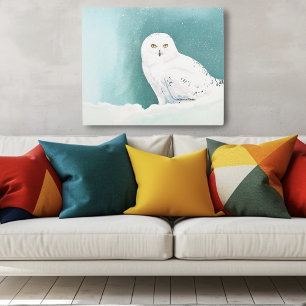 Impresión En Metal Lechuza Verde azulada del Ártico