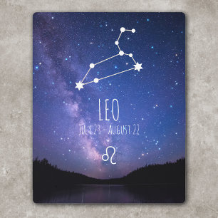 Impresión En Metal Leo   Constelación de astrología personalizada
