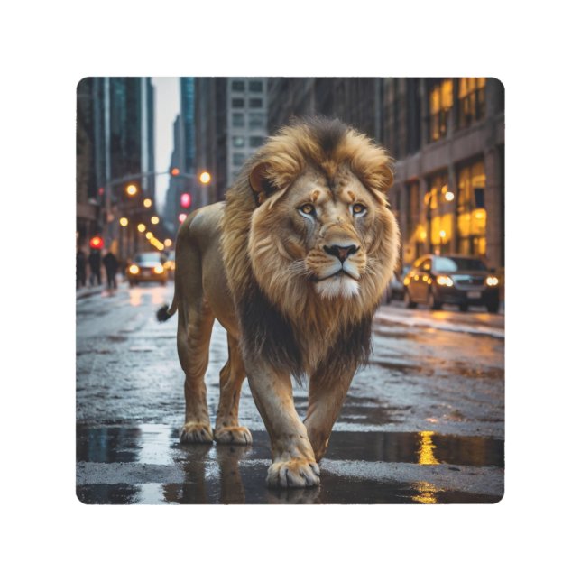 Impresión En Metal León de la ciudad (Anverso)