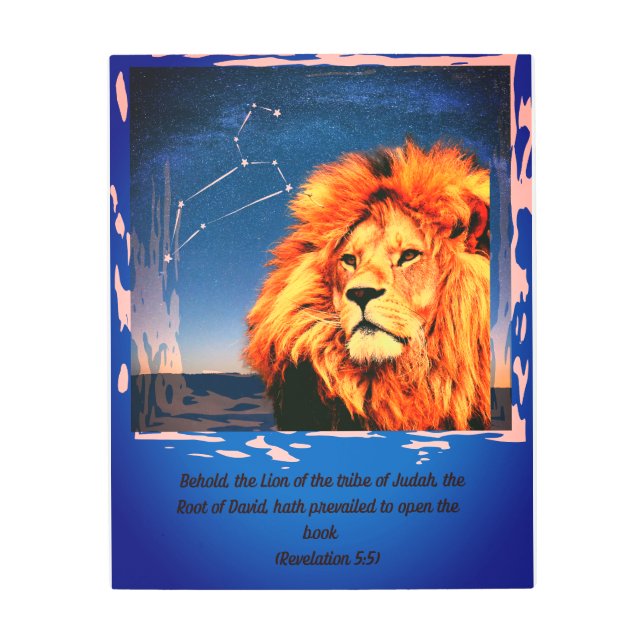 Impresión En Metal León de la tribu de Judá-Rev 5:5 (Anverso)