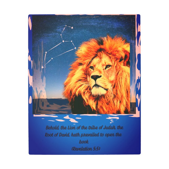 Impresión En Metal León de la tribu de Judá-Rev 5:5 (Anverso)