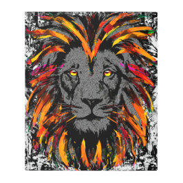 Impresión En Metal León naranja - Dibujo de Retrato de León - Cara de