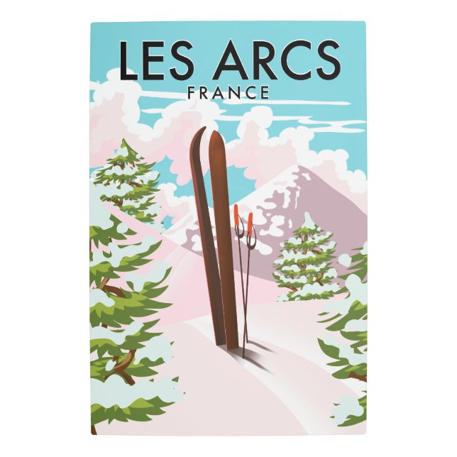 Impresión En Metal Les Arcs esquí de Francia (Anverso)