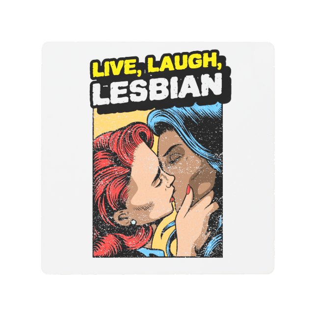 Impresión En Metal Lesbiana de la risa en vivo (Anverso)