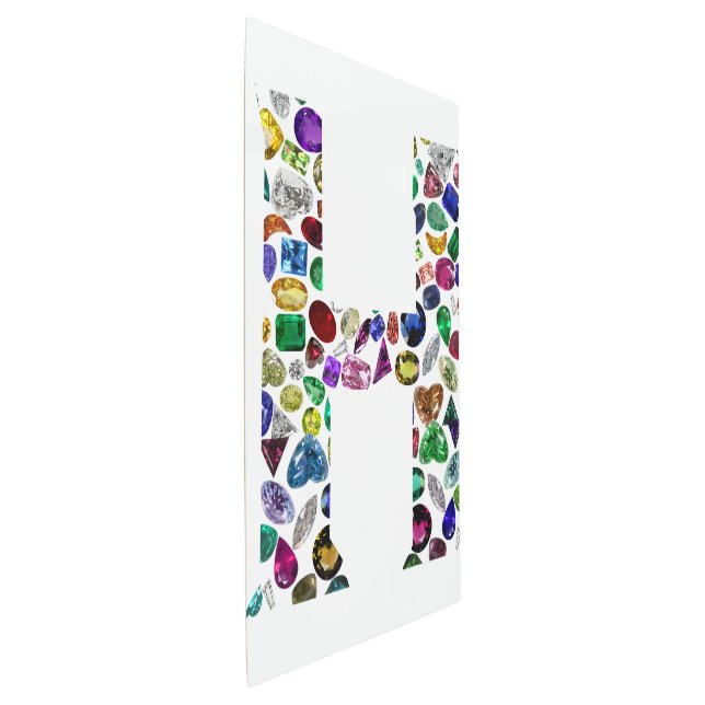 Impresión En Metal Letra H monograma (3/4)