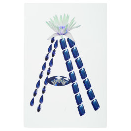 Impresión En Metal Letra inicial A, monograma moderno de moda