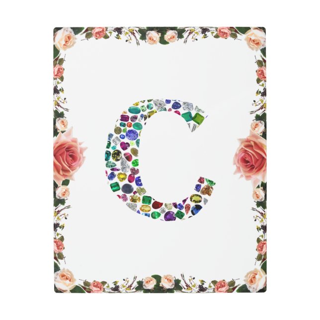 Impresión En Metal Letra inicial C (Anverso)