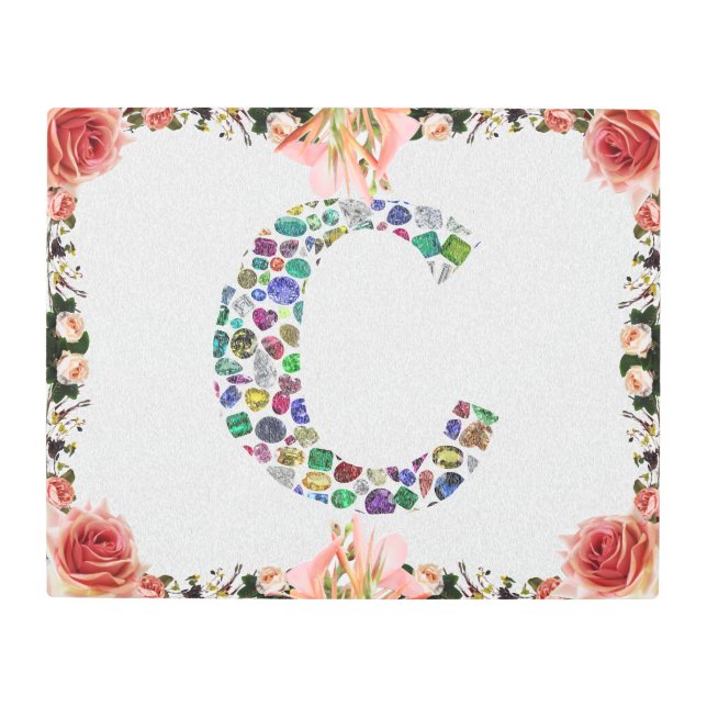 Impresión En Metal Letra inicial C (Anverso)