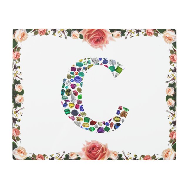 Impresión En Metal Letra inicial C (Anverso)