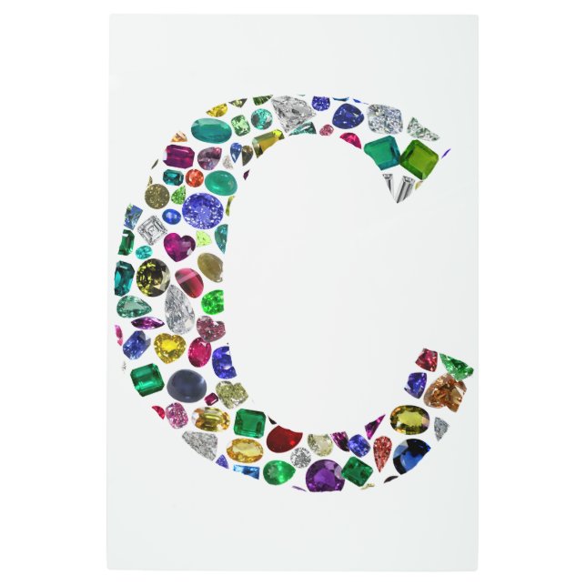 Impresión En Metal Letra monográfica inicial C moda (Anverso)