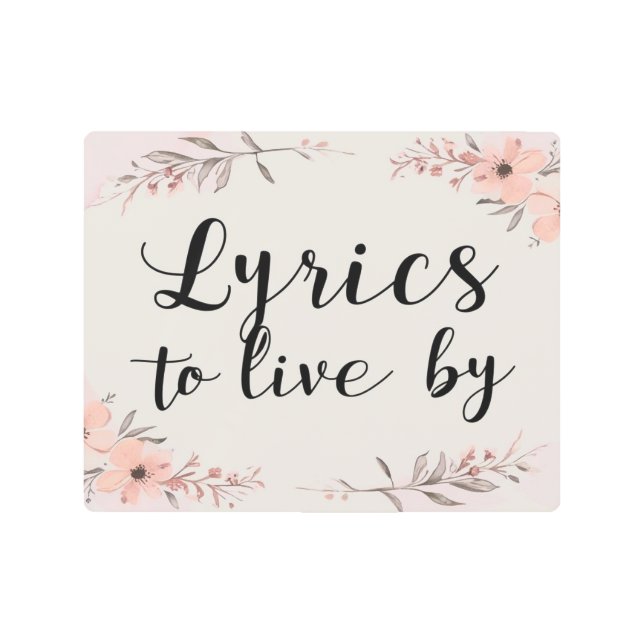 Impresión En Metal Letras Para Vivir (Anverso)