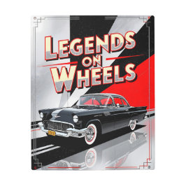 Impresión En Metal Leyendas Clásicas De Coche Sobre Ruedas