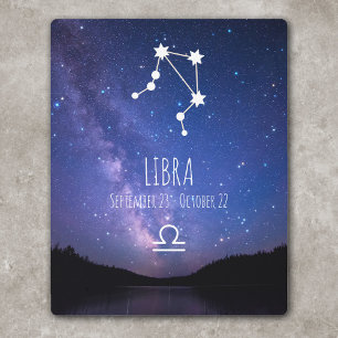 Impresión En Metal Libra Constelación de astrología personalizada