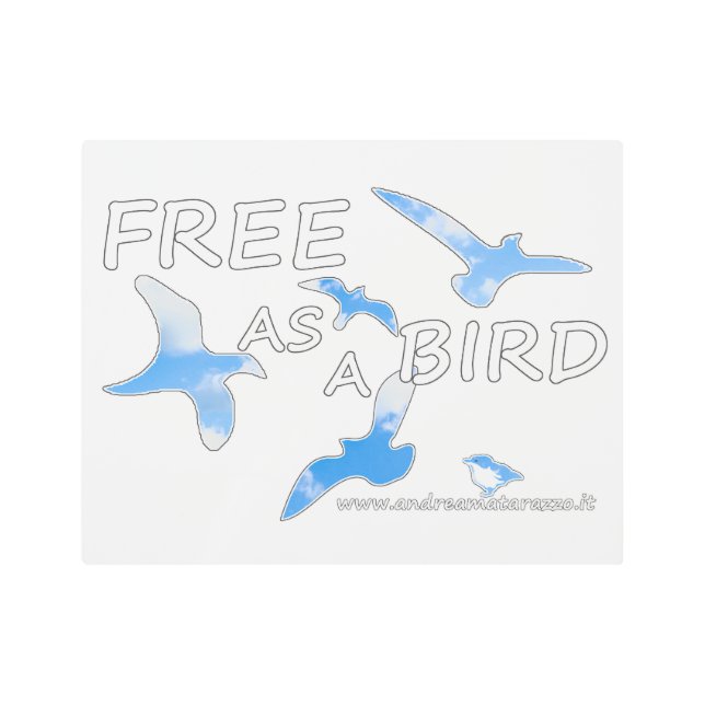 Impresión En Metal Libre como pájaro (Anverso)