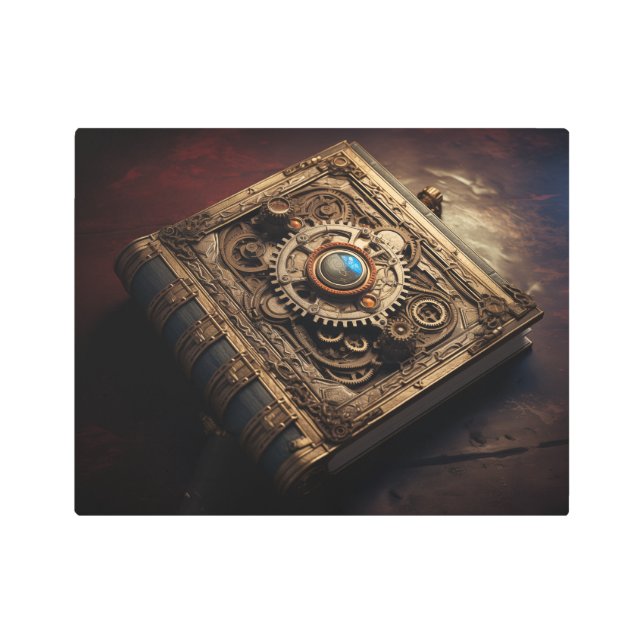 Impresión En Metal Libro Steampunk (Anverso)