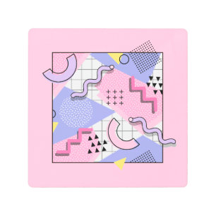 Impresión En Metal Lílago rosa activo de Memphis 80