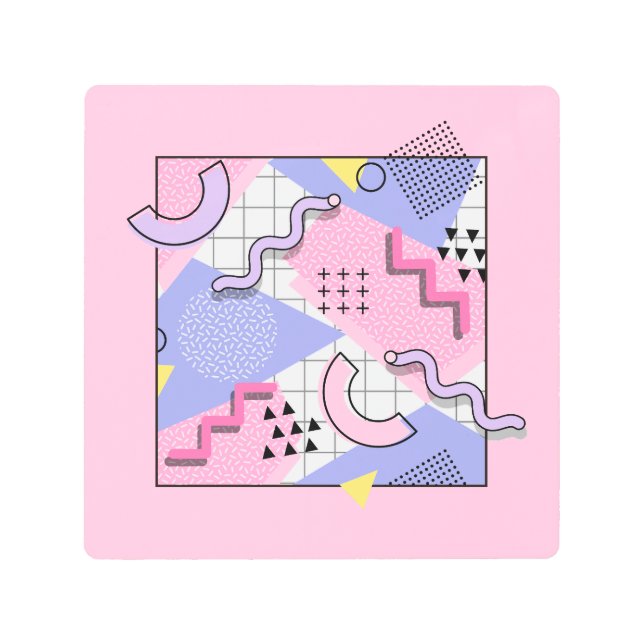 Impresión En Metal Lílago rosa activo de Memphis 80 (Anverso)